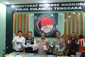 Polda Sultra Gagalkan Peredaran 6,5 Kg Sabu Jaringan Internasional, Kurir Diringkus di Kendari