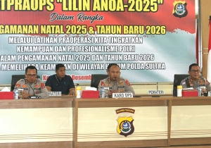Polda Sultra Gelar Latpraops Lilin Anoa-2025 Dalam   Pengamanan Natal Tahun Baru