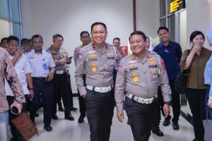 Dirlantas Polda Sultra Sambut Dirgakkum Korlantas Polri di Kendari