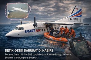 Pesawat Smart Air PK-SNS Jatuh ke Perairan Nabire Usai Lepas Landas, Seluruh Penumpang Selamat