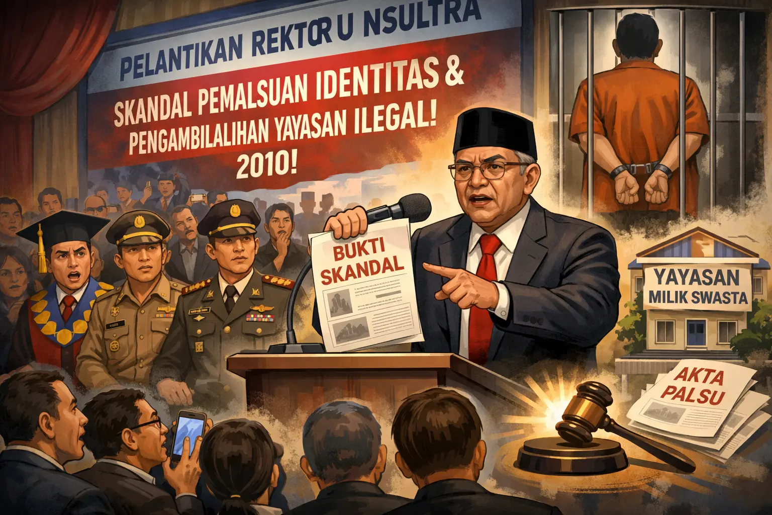Podium Pidato Berubah Jadi Pengadilan: Skandal Pemalsuan Yayasan Unsultra Terbongkar Saat Pelantikan Rektor