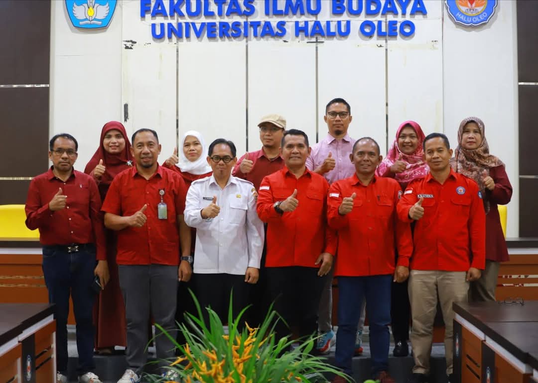 Kominfo Sultra Jajaki Kerja Sama Balai Bahasa dan UHO, Perkuat Tafsir Ilmiah Wacana Publik