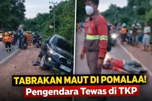 Tabrakan Maut di Pomalaa Kolaka Hari Ini, Pengendara Yamaha Fino Tewas di Tempat