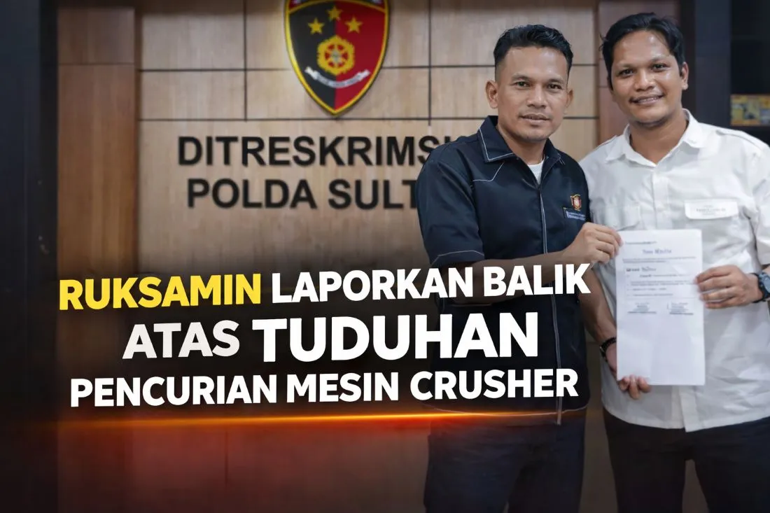 Ruksamin Laporkan Dugaan Fitnah ke Polda Sultra, Terkait Tudingan Kasus Mesin Crusher