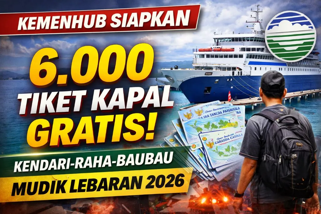 Kemenhub Siapkan 6.000 Tiket Kapal Gratis Rute Kendari–Raha–Baubau untuk Mudik Lebaran 2026