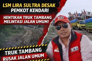 LSM LIRA Sultra Desak Pemkot Kendari Hentikan Hauling PT ST Nikel di Jalan Umum, Dinilai Langgar UU Jalan
