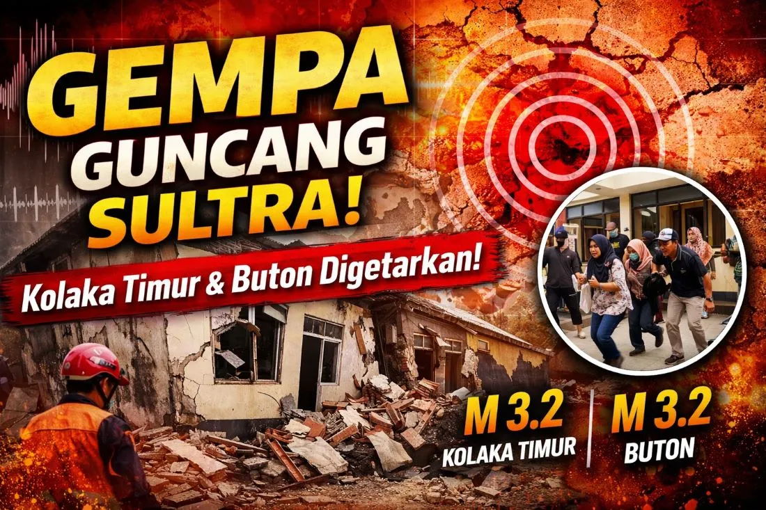 Sultra Diguncang Sejumlah Gempa, Dua Getaran Terasa di Kolaka Timur dan Buton