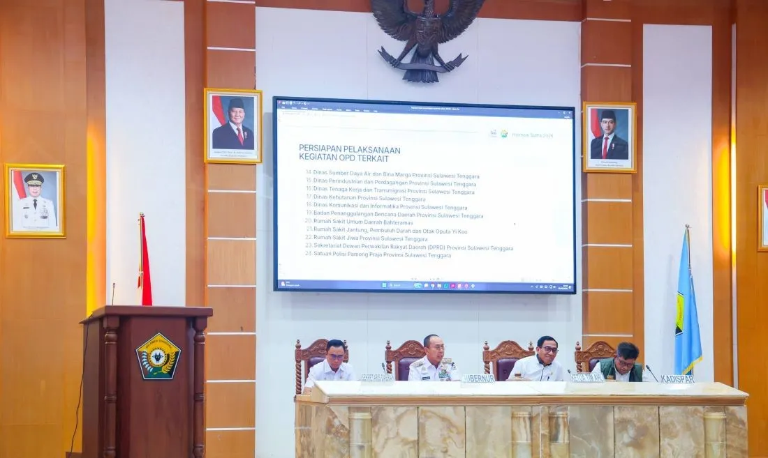 Gubernur Andi Sumangerukka Pimpin Rapat Pemantapan HUT ke-62 Sultra, Harmoni Sultra 2026 Siap Digelar
