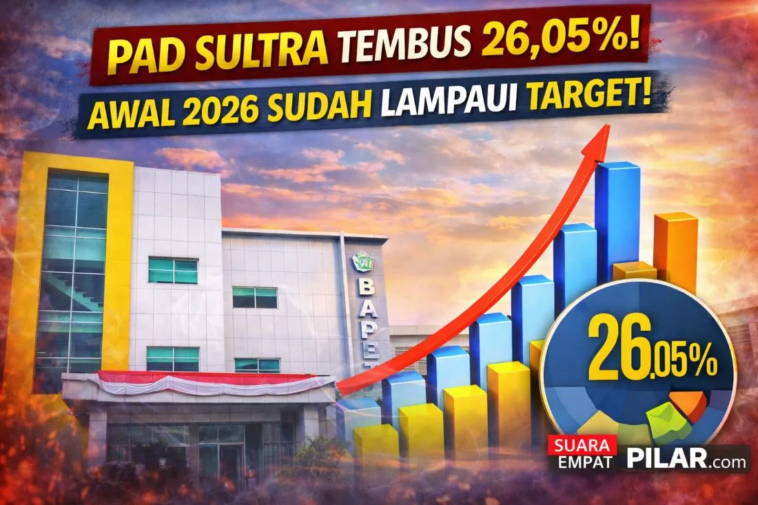 PAD Sultra 2026 Tembus 26,05%, Lampaui Target Triwulan I