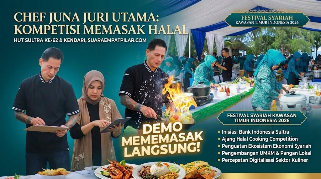 Chef Juna Hadir di Bokori, Lomba Masak Halal HUT Sultra 2026 Dorong UMKM Naik Kelas