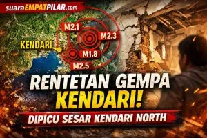 Kendari Diguncang 5 Gempa Dangkal, BMKG Sebut Dipicu Sesar Kendari North
