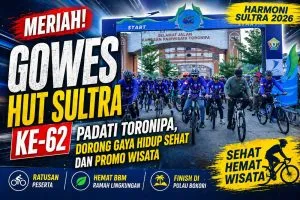 Gowes HUT Sultra ke-62 Padati Toronipa, Dorong Gaya Hidup Sehat dan Promosi Wisata