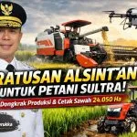 Gubernur Andi Sumangerukka Salurkan Ratusan Alsintan untuk Petani Sultra, Dorong Produktivitas Pertanian 2026