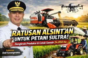 Gubernur Andi Sumangerukka Salurkan Ratusan Alsintan untuk Petani Sultra, Dorong Produktivitas Pertanian 2026