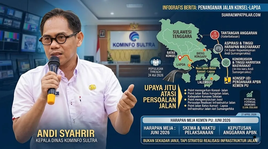 Baru 5 Km Tertangani, Jalan Konsel–Lapoa 26 Km Diurus Lewat Inpres Jalan Daerah