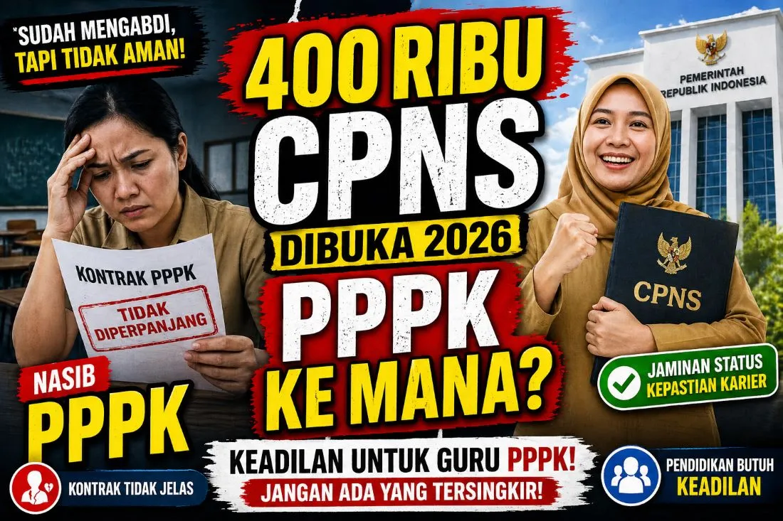 Formasi 400 Ribu CPNS Guru 2026 Dibuka, Nasib Guru PPPK Jadi Sorotan Keadilan