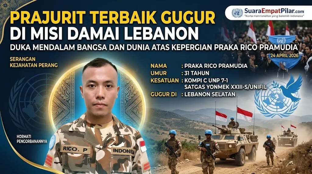 Prajurit TNI Rico Pramudia Gugur di Lebanon, Korban Serangan di Markas UNIFIL