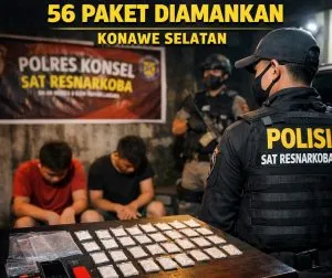 Polisi Tangkap Dua Pengedar Sabu di Konsel, 56 Paket Siap Edar Diamankan